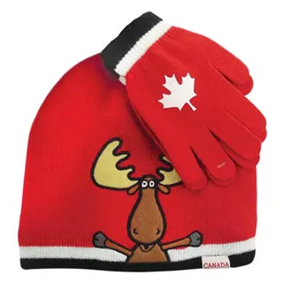 Winter Moose  Beanie and Gloves for kids