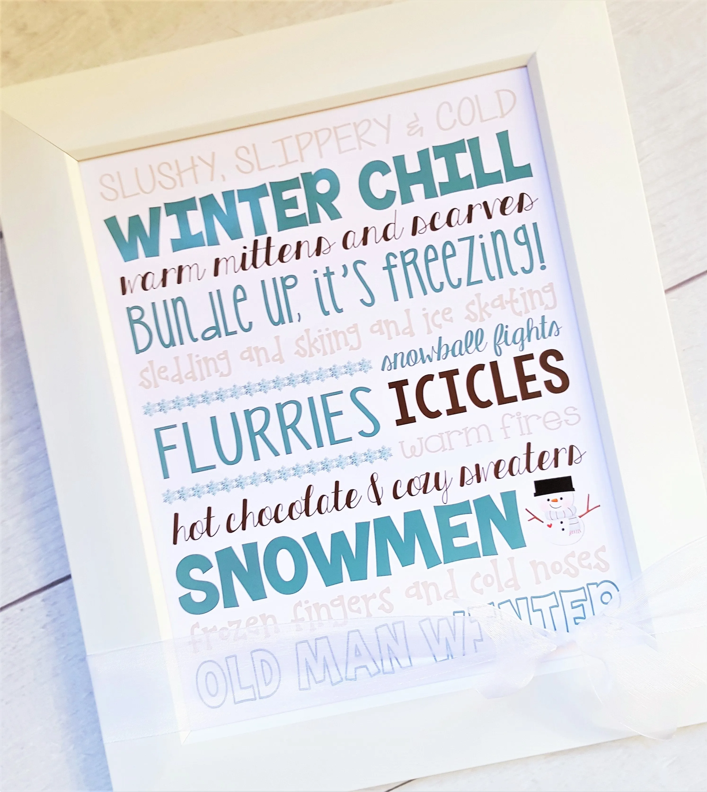 Winter or January Subway Art PRINTABLE