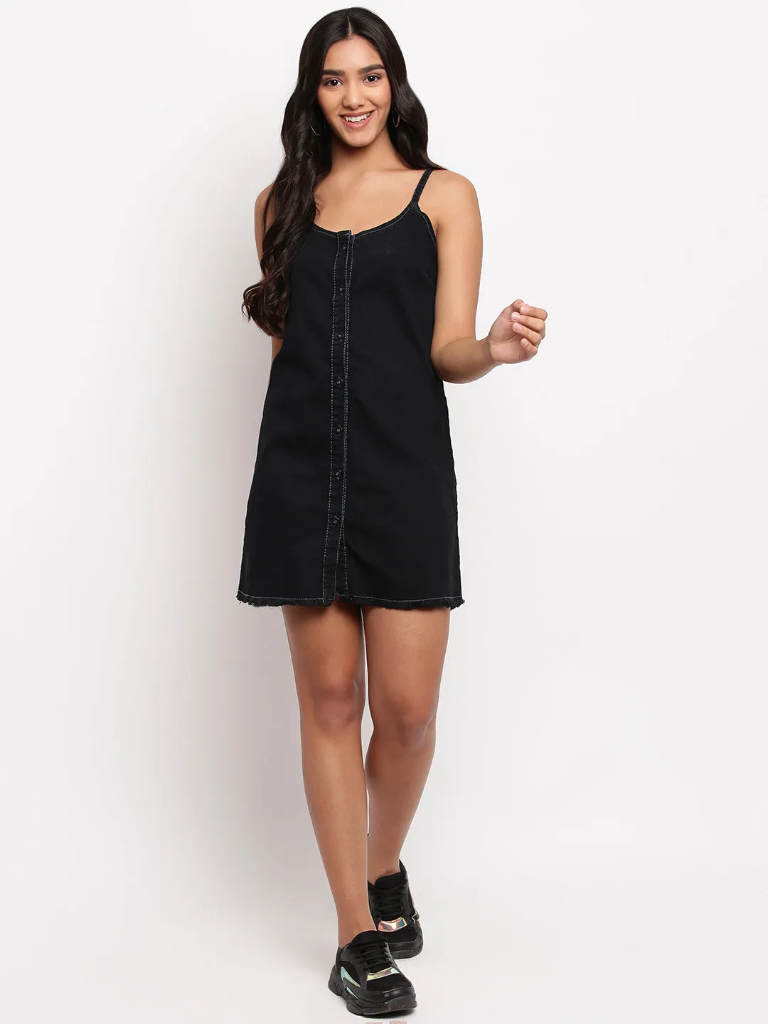 Women Black Denim Dress