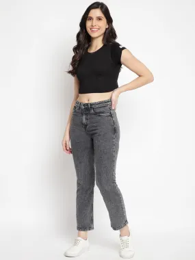 Women High Waist Black Denim Jeans