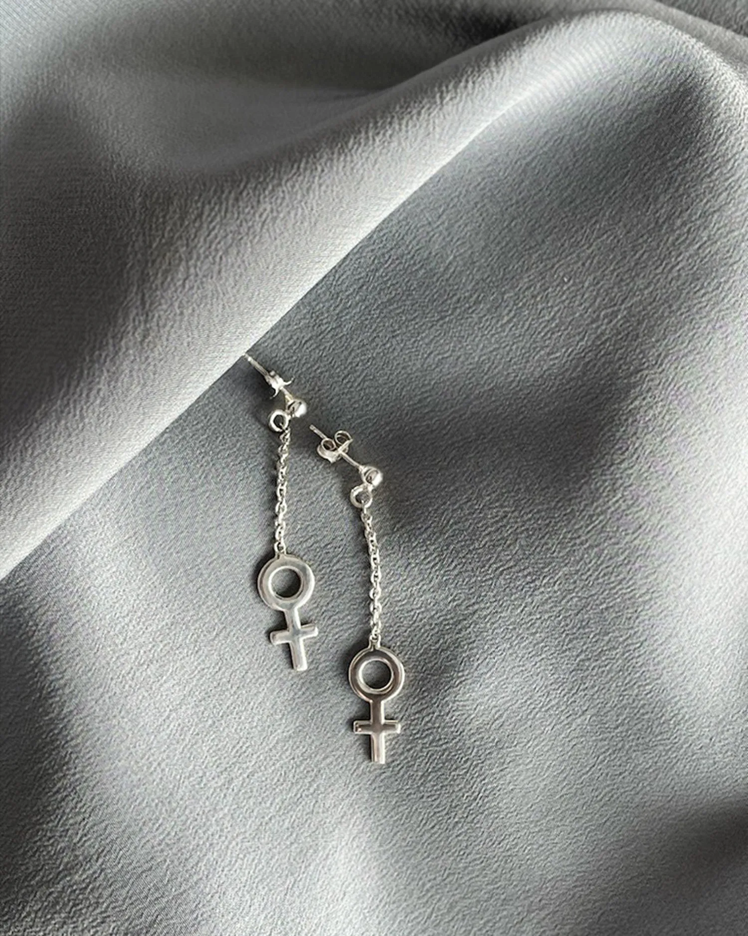 Women Unite long earrings silver