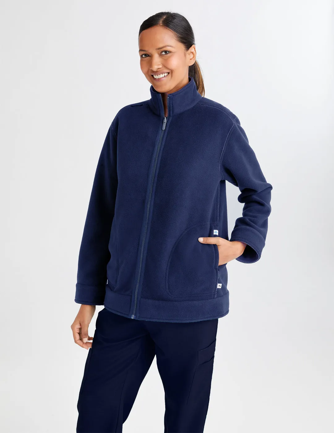 Womens Reversible Fleece Jacket Navy