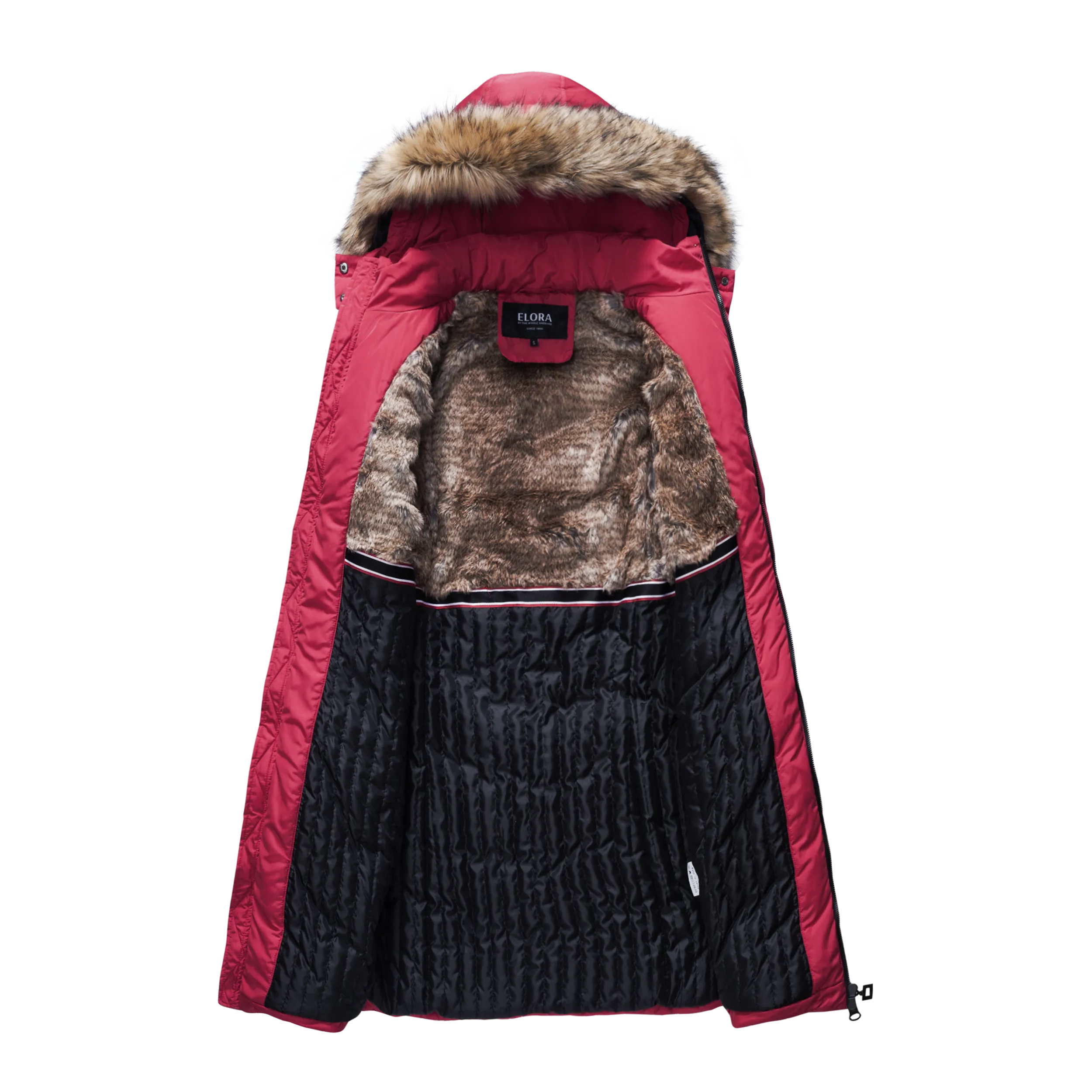 Women's Winter Coat Long and Slimming Warm Parka Jacket with Removable Faux Fur Hoodie,